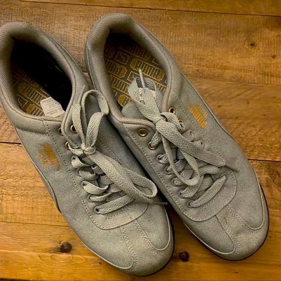Puma Shoes Size 9 Puma Canvas Roma Sneakers Greyish Blue Womens